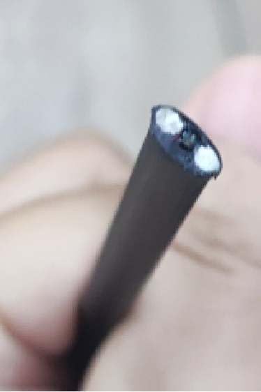 Optical Fiber 6 cores 2000m flat drop G.652D Singlemode, 2 Frp 1.6mm with coating, PBT loose tube, jacket hdpe, black, waterblock yarn, ripcord, hdpe outter sheat, cable OD 3.3x6.0mm, Indoor/Outdoor, 48 kgs