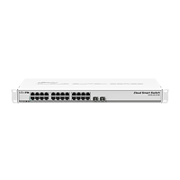 Switch 24 Ptos Mikrotik +2Sfp 1000Mbps Management Cloud Sw Series, Layer 2, Rack 1U OS v6, Level 5 license. Mikrotik.
