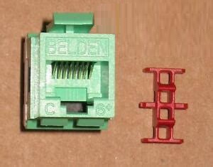 Belden Ax101070 Cat6 Modular Jack Rj45 Mdvo Style - Green (Tia 606)