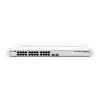 Switch 24 port Gigabit Cloud Smart, Rack, is SwOS powered (Ports Out Not Poe). 2 (PoE-IN, DC jack)