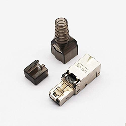RJ45 Adapter 10Gbps Shielded RJ45  5Pcs CAT.6A Tool-Free Crimp Cable Connector CAT.6A Ethernet Plug